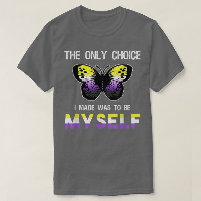 Nicht binärer Stolz Butterfly Funny LGBT Nonbinary T-Shirt (Design vorne)