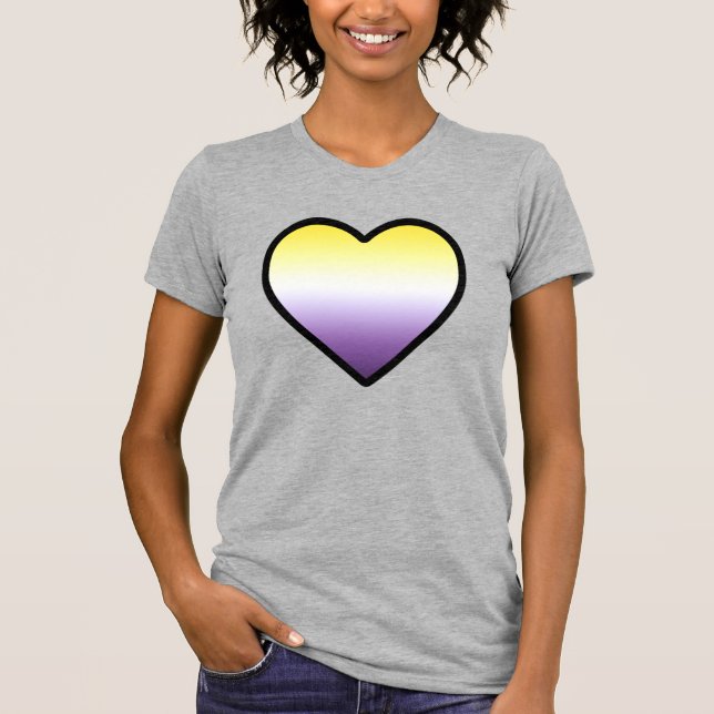 Nicht binäres Herz T-Shirt (Vorderseite)