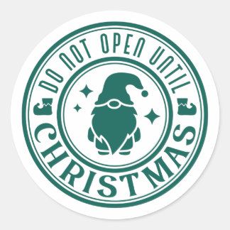 Nicht bis Weihnachten öffnen Runder Aufkleber