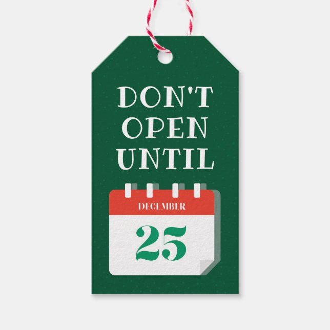 Nicht bis zum 25. Dezember geöffnet Geschenkanhänger (Vorderseite)