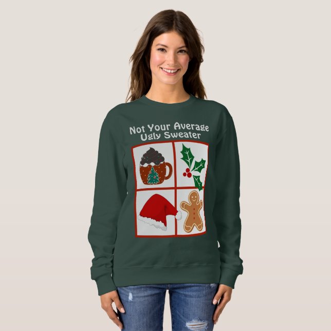 "Nicht dein Durchschnitt" Uganda Weihnachtssüßer Sweatshirt (Vorne ganz)