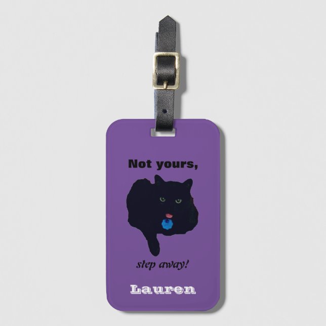 Nicht dein Schritt weg Akryllische Lila Gepäckmark Gepäckanhänger (Vorderseite Vertikal)