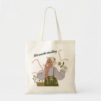 "Nicht den Diebstahl wert" Deadpan-Canvas-Tasche Tragetasche