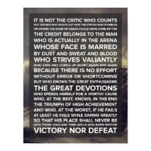 "Nicht der Kritiker zählt..." Zitatposter