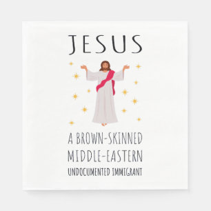 Nicht dokumentierter Jesus-brauner Einwanderer I Serviette