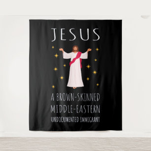 Nicht dokumentierter Jesus-brauner Einwanderer I Wandteppich
