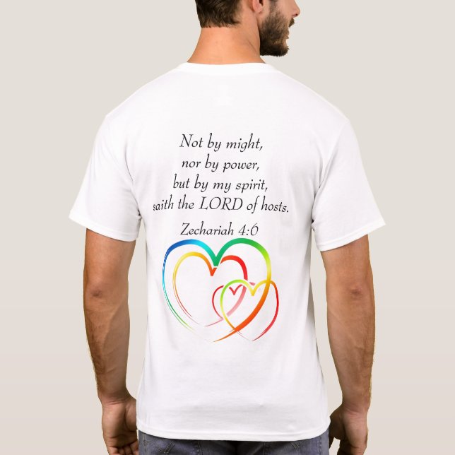 Nicht durch Mut - Zechariah 4:6  T-Shirt (Rückseite)