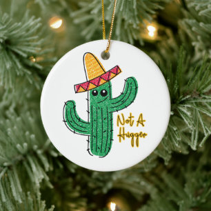 Nicht ein Hugger Cactus Mexican Sombrero Keramik Ornament