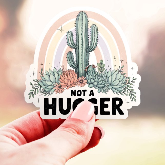 Nicht ein Hugger Cactus Vinyl Aufkleber (Von Creator hochgeladen)
