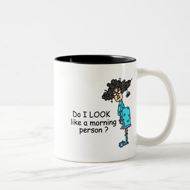 Nicht ein Morgenmensch Zweifarbige Tasse (Rechts)