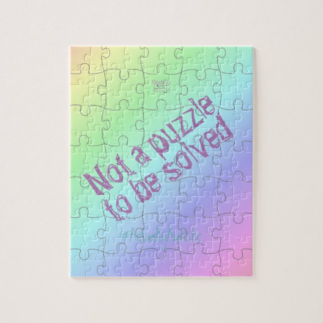 'Nicht ein Puzzle' Autismus Akzeptanz, Pastel Rain Puzzle (Vertikal)