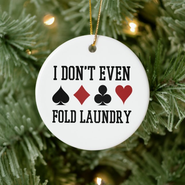 Nicht einmal den Poker Wäscherei Funny Cards falte Keramik Ornament (Baum)