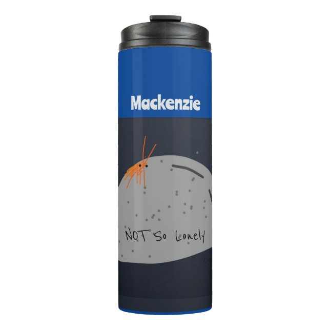 Nicht einsam sonniges Zeichen (blau) Thermosbecher (Vorderseite)