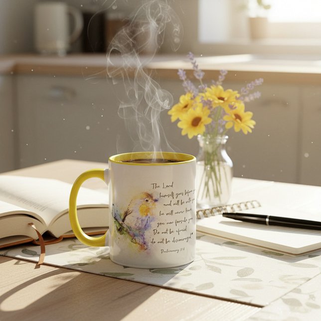 Nicht entmutigen, Wasserfarbvogel Tasse (Von Creator hochgeladen)