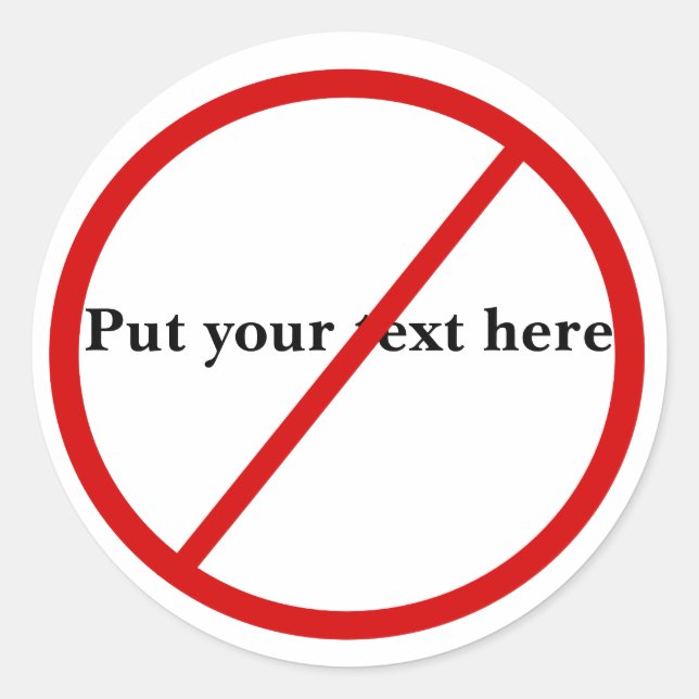 Nicht erlaubt runder aufkleber (Vorderseite)