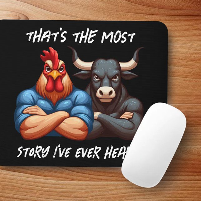 Nicht erwünschter Rooster- und Ox-Gedeckter Waffen Mousepad (Thats the Most Rooster and Ox Story I've Ever Heard Mousepad Cover Photo)