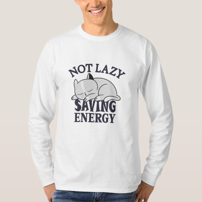 Nicht faul, Rettend Energiekatze T-Shirt (Vorderseite)