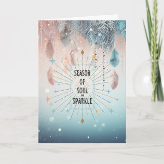 Nicht-Foto-Boho-Stil-Weihnachtskarte gefaltet Feiertagskarte
