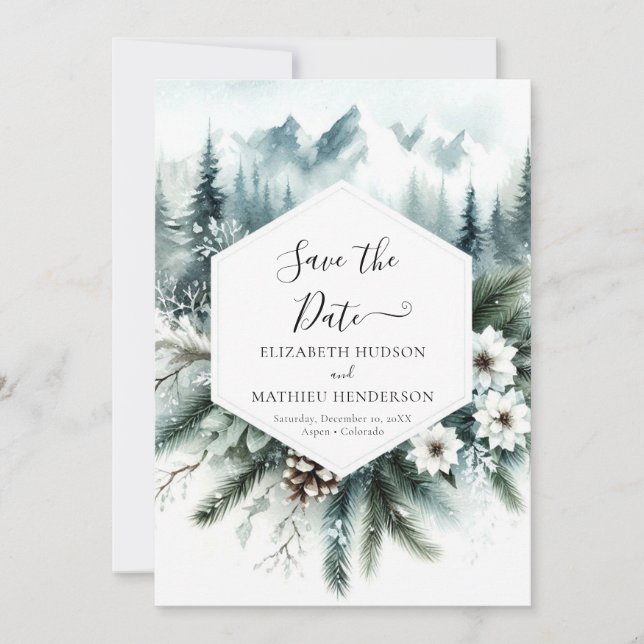 Nicht Foto Elegante Hochzeit Save The Date (Vorderseite)