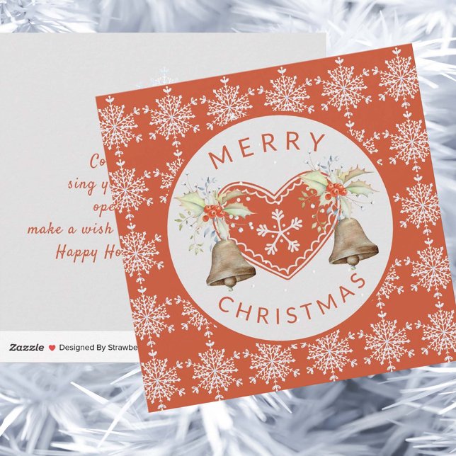 Nicht Foto Frohe Weihnachtskuchen Schneeflocken Feiertagskarte (Von Creator hochgeladen)