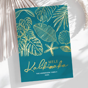 Nicht-Foto Mele Kalikimaka Tropisches Weihnachten Folien Feiertagskarte