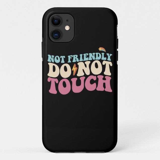 Nicht freundlich, keine Touch Funny Introvertieren Case-Mate iPhone Hülle (Rückseite)