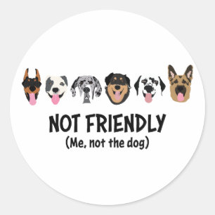Nicht freundlich mich nicht der Hund lustig Runder Aufkleber