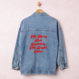 Nicht fröhlich und hell lustiger Anti-Weihnachtste Jeansjacke