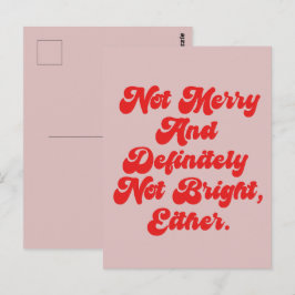 Nicht fröhlich und hell lustiger Anti-Weihnachtste Postkarte