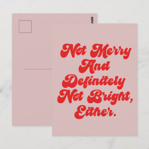 Nicht fröhlich und hell lustiger Anti-Weihnachtste Postkarte