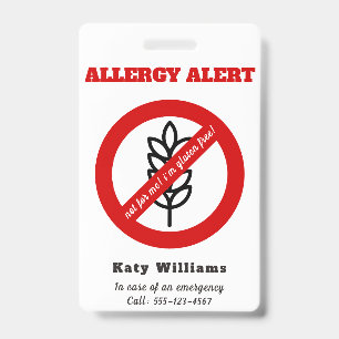 Nicht für mich, ich bin glutenfrei! Allergie-Warnu Ausweis