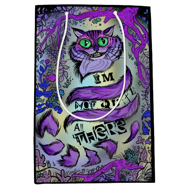 Nicht ganz da, verrückte Katze Mittlere Geschenktüte (Vorderseite)