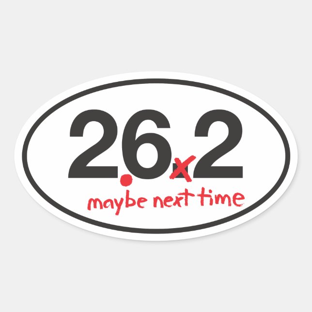 Nicht ganz ein Marathon Ovaler Aufkleber (Vorderseite)