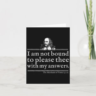 Nicht gebunden, um Shakespeare-Zitat-Shirt Theater Karte