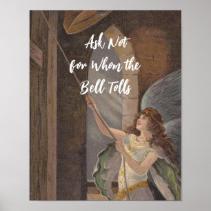 Nicht gefragt für wen die Bell Tolls Idiom + Angel Poster
