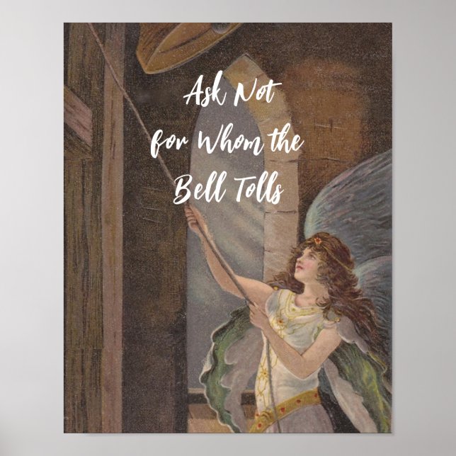Nicht gefragt für wen die Bell Tolls Idiom + Angel Poster (Vorne)