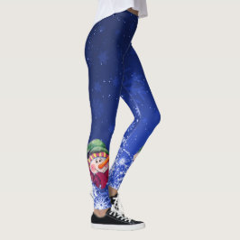 Nicht Gefühl blaue Snowman-Leggings Leggings