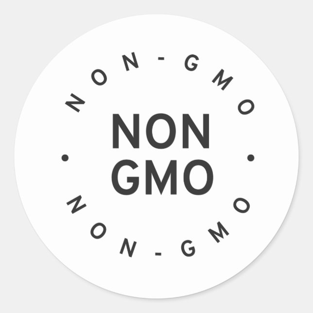 Nicht genetisch runder aufkleber (Vorderseite)