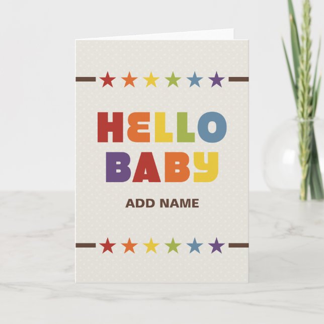 Nicht gerade Design Hello Baby Card Karte (Vorderseite)
