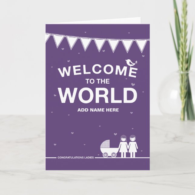 Nicht gerade Design "New Baby"-Karte Karte (Vorderseite)