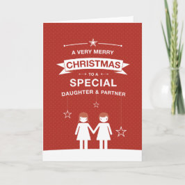 Nicht gerade Design-Tochter- und Partnerkarte Feiertagskarte