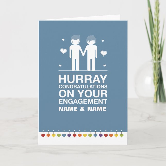 Nicht gerade Entwurfs-Verlobungs-Karte Ankündigung (Vorderseite)