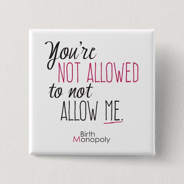 "Nicht gewährtes" 2" quadratischer Knopf Button (Vorderseite)