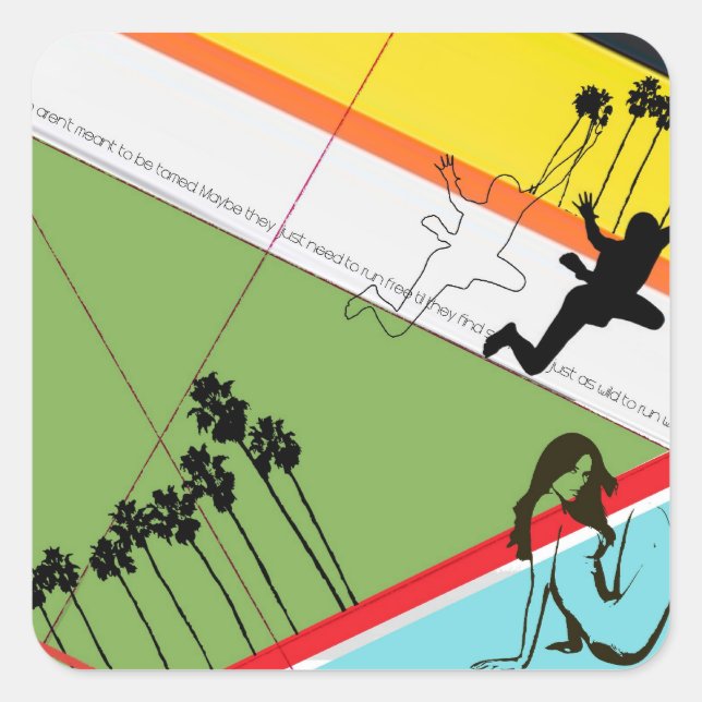 Nicht gezähmt quadratischer aufkleber (Vorderseite)