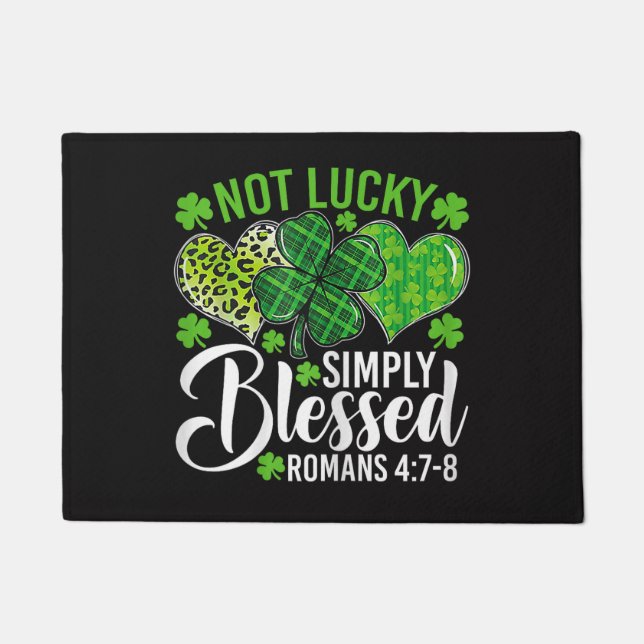 Nicht Glücklich Einfach Gesegnet Christlich Fußmatte (Vorderseite)