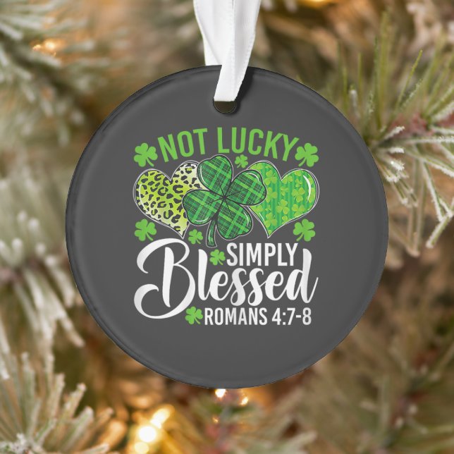 Nicht Glücklich Einfach Gesegnet Christlich Ornament (Baum)