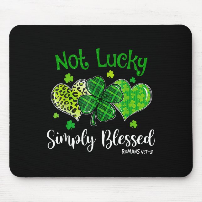 Nicht Glücklich Einfach Gesegnet Christlicher Sham Mousepad (Vorne)