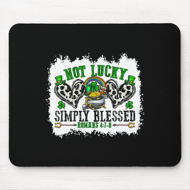 Nicht Glücklich Einfach Gesegnet Kreuz Christlich  Mousepad (Vorne)