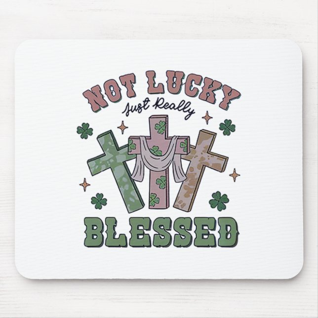 Nicht Glücklich Einfach Gesegnet St Patricks Day G Mousepad (Vorne)