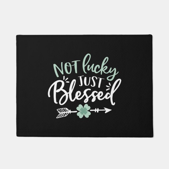 Nicht glücklich, nur gesegnet St Patricks Day Fußmatte (Vorderseite)